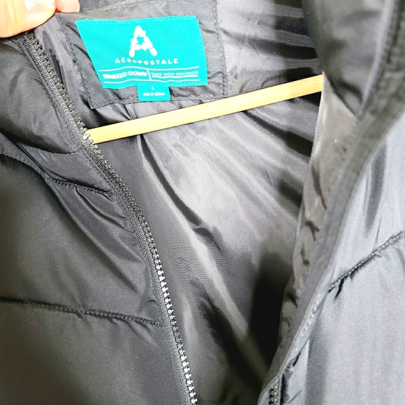 Aeropostale Puff Vest Jacket Olive Green/Black - Picture 5 of 11